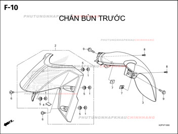 F10 – CHẮN BÙN TRƯỚC – HONDA WINNER R 150 (K2PT)
