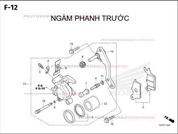 F12 – NGÀM PHANH TRƯỚC – HONDA WINNER R 150 (K2PT)
