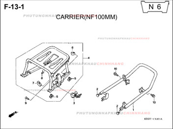F13-1 – CỤM GIÁ CHỞ HÀNG – HONDA WAVE A A+ZX S RS 100