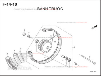 F14-10 – BÁNH TRƯỚC – HONDA WAVE ALPHA 110 (K89)