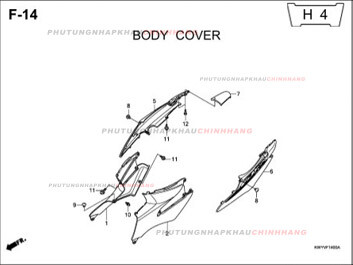 F14 – ỐP THÂN – HONDA WAVE ALPHA 100 (KWY)