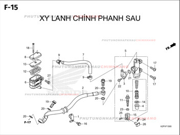 F15 – XY LANH CHÍNH PHANH SAU – HONDA WINNER R 150 (K2PT)