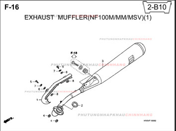 F16 – ỐNG XẢ (1) – HONDA WAVE A A+ZX S RS 100