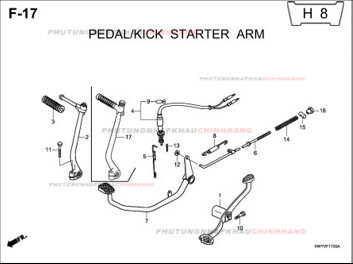 F17 – BÀN ĐẠP CẦN KHỞI ĐỘNG – HONDA WAVE ALPHA 100 (KWY)