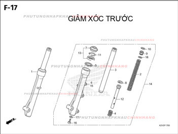 F17 – GIẢM XÓC TRƯỚC – HONDA VARIO 125 (K2V)