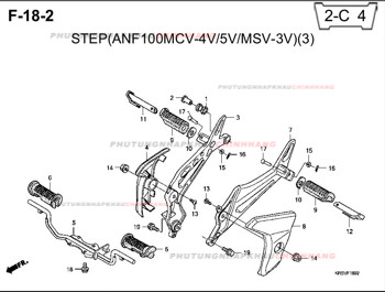 F18-2 – ĐỂ CHÂN (3) – HONDA WAVE A A+ZX S RS 100