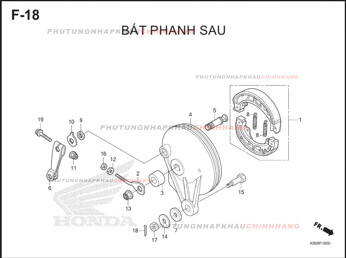 F18 – BÁT PHANH SAU – HONDA WAVE ALPHA 110 (K89)