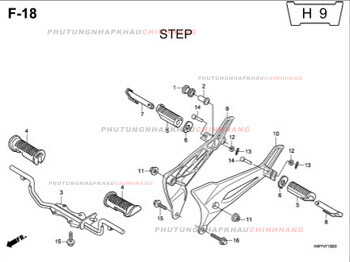 F18 – ĐỂ CHÂN – HONDA WAVE ALPHA 100 (KWY)