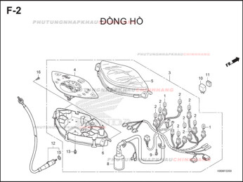 F2 – ĐỒNG HỒ – HONDA WAVE ALPHA 110 (K89)
