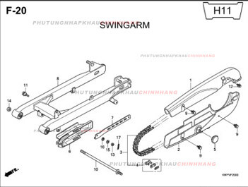 F20 – CÀNG SAU – HONDA WAVE ALPHA 100 (KWY)