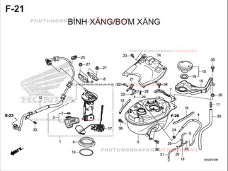 F21 – BÌNH XĂNG BƠM XĂNG – HONDA SUPER CUB C125 (K0G)