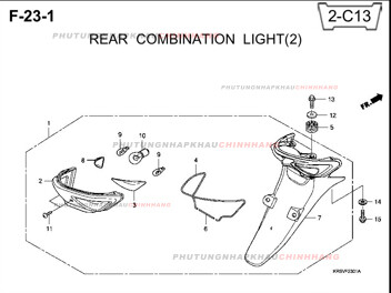 F23-1 – CỤM ĐÈN HẬU (2) – HONDA WAVE A A+ZX S RS 100