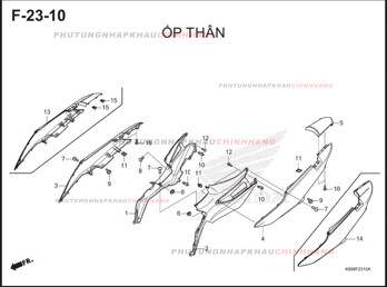 F23-10 – ỐP THÂN – HONDA WAVE ALPHA 110 (K89)
