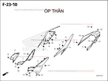 F23-10 – ỐP THÂN – HONDA WINNER R 150 (K2PT)