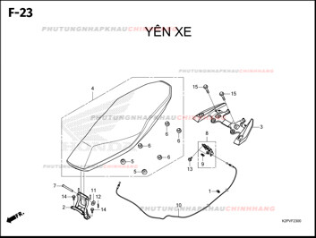 F23 – YÊN XE – HONDA WINNER R 150 (K2PT)