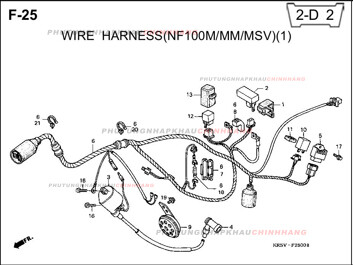 F25 – BÓ DÂY (1) – HONDA WAVE A A+ZX S RS 100