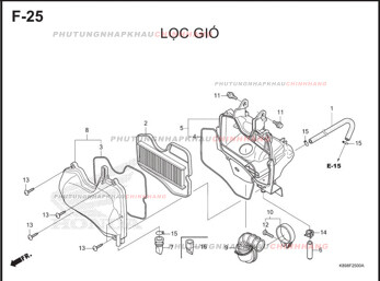F25 – LỌC GIÓ – HONDA WAVE ALPHA 110 (K89)
