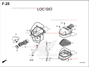 F25 – LỌC GIÓ – HONDA WINNER R 150 (K2PT)