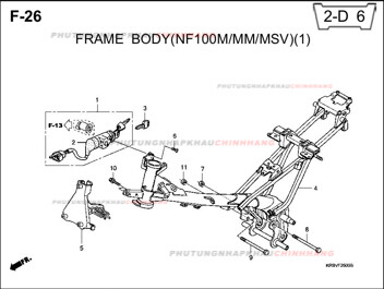 F26 – KHUNG XE (1) – HONDA WAVE A A+ZX S RS 100