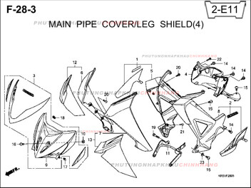 F28-3 – ỐP ỐNG CHÍNH (4) – HONDA WAVE A A+ZX S RS 100