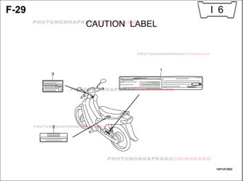 F29 – NHÃN CẢNH BÁO – HONDA WAVE ALPHA 100 (KWY)