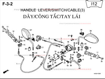 F3-2 – DÂY CÔNG TẮC TAY LÁI – HONDA AIR BLADE 110 (KVGS)