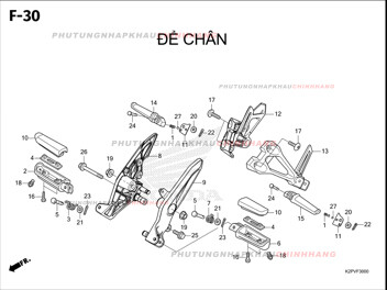 F30 – ĐỂ CHÂN – HONDA WINNER R 150 (K2PT)