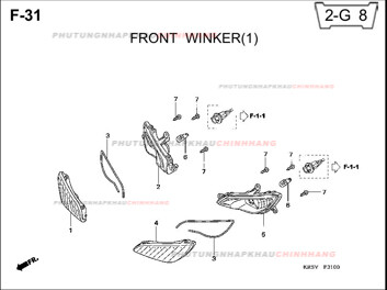 F31 – ĐÈN XI NHAN TRƯỚC (1) – HONDA WAVE A A+ZX S RS 100