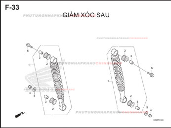F33 – GIẢM XÓC SAU – HONDA WAVE ALPHA 110 (K89)