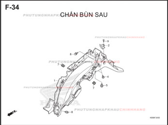 F34 – CHẮN BÙN SAU – HONDA WAVE ALPHA 110 (K89)