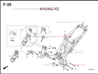 F39 – KHUNG XE – HONDA WAVE ALPHA 110 (K89)
