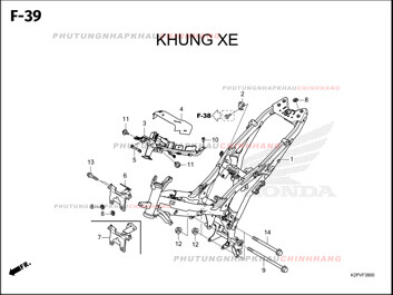 F39 – KHUNG XE – HONDA WINNER R 150 (K2PT)
