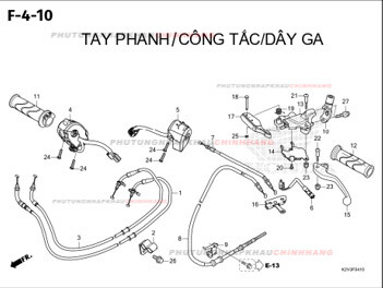 F4-1 – TAY PHANH CÔNG TẮC DÂY GA – HONDA VARIO 125 (K2V)