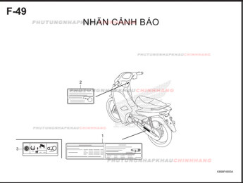 F49 – NHÃN CẢNH BÁO – HONDA WAVE ALPHA 110 (K89)