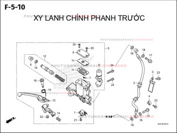 F5-10 – XY LANH CHÍNH PHANH TRƯỚC – HONDA VARIO 125 (K2V)