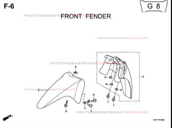F6 – CHẮN BÙN TRƯỚC – HONDA WAVE ALPHA 100 (KWY)