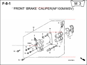 F8-1 – NGÀM PHANH TRƯỚC – HONDA WAVE A A+ZX S RS 100
