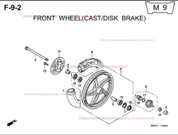 F9-2 – BÁNH TRƯỚC (ĐÚC-ĐĨA) – HONDA WAVE A A+ZX S RS 100