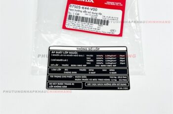 Tem thông số lốp Vision 110 K44 2015-2020, Tem hướng dẫn sử dụng lốp Vision 110 2016 2017 2018 2019