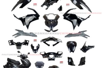 Bộ dàn áo Air Blade 160 2025 màu Đen Bóng Bạc bản Tiêu Chuẩn (20 món), Dàn vỏ nhựa màu AB 160 4 val 2022 2023 2024