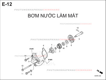 E12 – BƠM NƯỚC LÀM MÁT – HONDA CBR 150R (K45R)