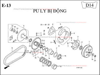 E13 – PULY BỊ ĐỘNG – HONDA SH 125-150 (KTF-KTG)