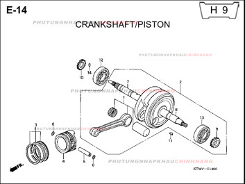 E14 – TRỤC CƠ PISTON – HONDA FUTURE II NEO X 125