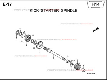 E17 – TRỤC CẦN KHỞI ĐỘNG – HONDA FUTURE II NEO X 125