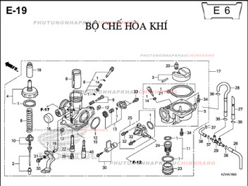 E19 – BỘ CHẾ HÒA KHÍ – HONDA DREAM 110 (KZV)