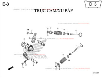 E3 – TRỤC CAM XU PÁP – HONDA DREAM 110 (KZV)
