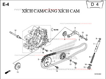 E4 – XÍCH CAM TĂNG CAM – HONDA DREAM 110 (KZV)