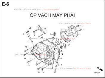 E6 – ỐP VÁCH MÁY PHẢI – HONDA CBR 150R (K45R)