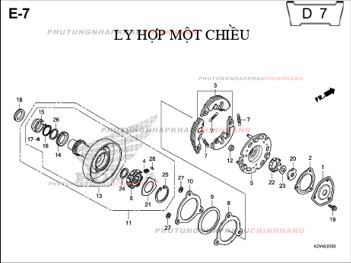 E7 – LY HỢP MỘT CHIỀU – HONDA DREAM 110 (KZV)