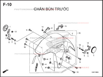 F10 – CHẮN BÙN TRƯỚC – HONDA MSX 125 (K26R)